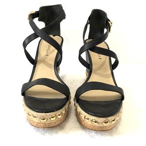 Via Spiga Cork Bottom Wedge Sandals; Size: 10.5